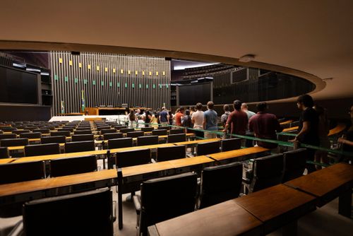  Visitação turística no Plenário Ulysses Guimarães da Câmara dos Deputados do Congresso Nacional - ao fu