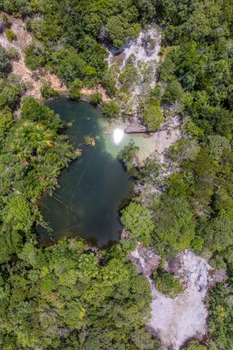 Vista de drone da Lagoa Cristalina