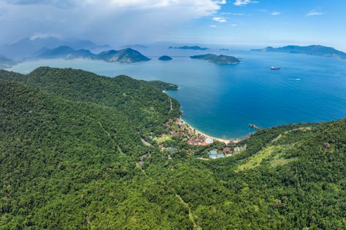 Vista de drone da Praia Grande - Costa Verde