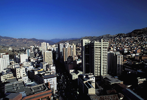Vista do centro de La Paz