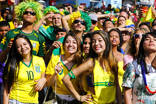 Torcida brasileira acompanhando jogo do Brasil na Copa do Mundo 2026 nos Estados Unidos