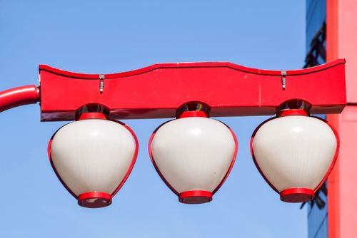 Luminárias em estilo oriental no bairro Liberdade