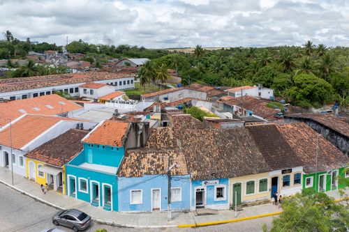 Vista de drone de casario 