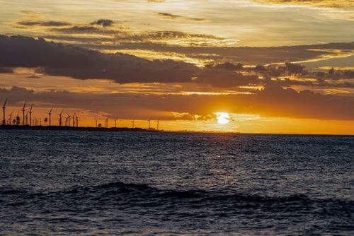 Paisagem do entardecer na Praia de Tourinhos - Polo Costa das Dunas