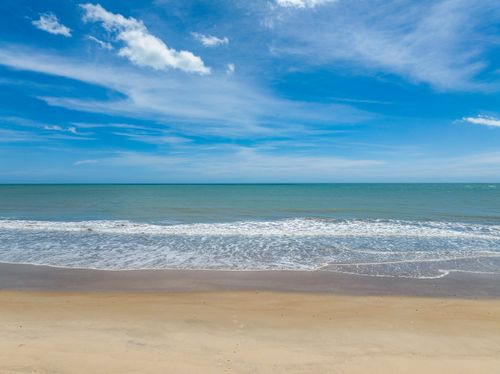 Vista de drone da Praia da Rapadura - Polo Costa das Dunas 
