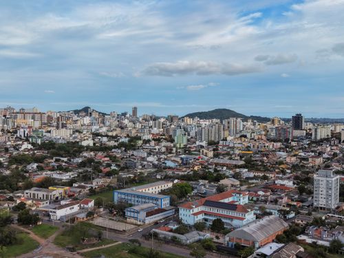 Vista de drone de bairros da cidade