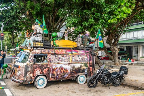 Kombi home em manifestação Anistia Já organizada por apoiadores do ex-presidente Jair Bolsonaro