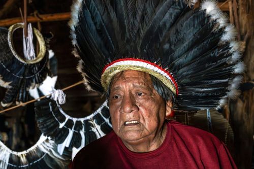 Liderança indígena da etnia Kuikuro - Aldeia Ipatsé - Parque Indígena do Xingu