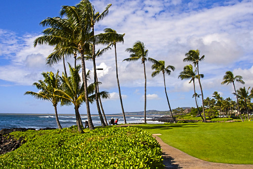 Caminho de acesso para praia da ilha Kauai - Havaí - 