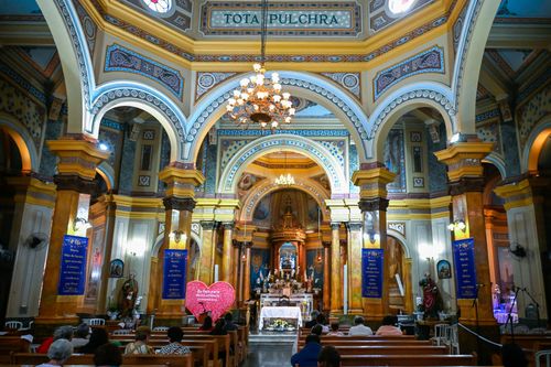 Vista interna da Paróquia Nossa Senhora Achiropita durante comemoração da 100ª edição da Festa da Achiro