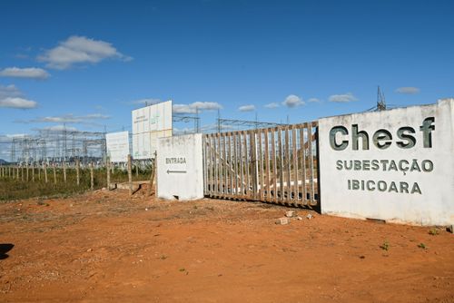 Entrada da subestação Ibicoara operada pela Chesf - Companhia Hidro Elétrica do São Francisco